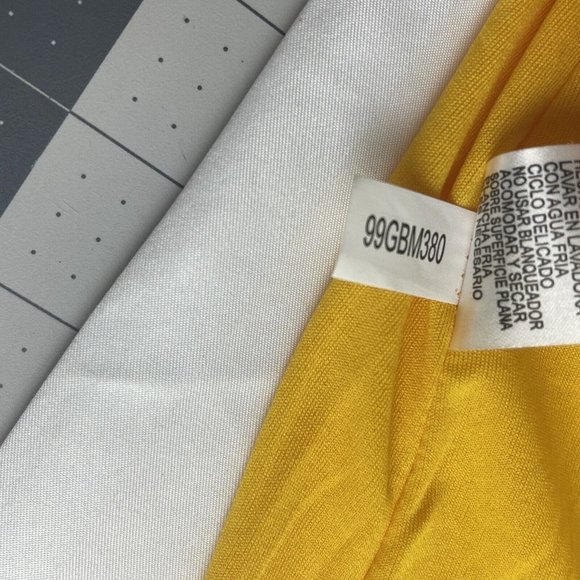 Gianni Bini Women's Fitted Dress Size Large (L) 3/4 Sleeve Marigold Yellow - Picture 9 of 9